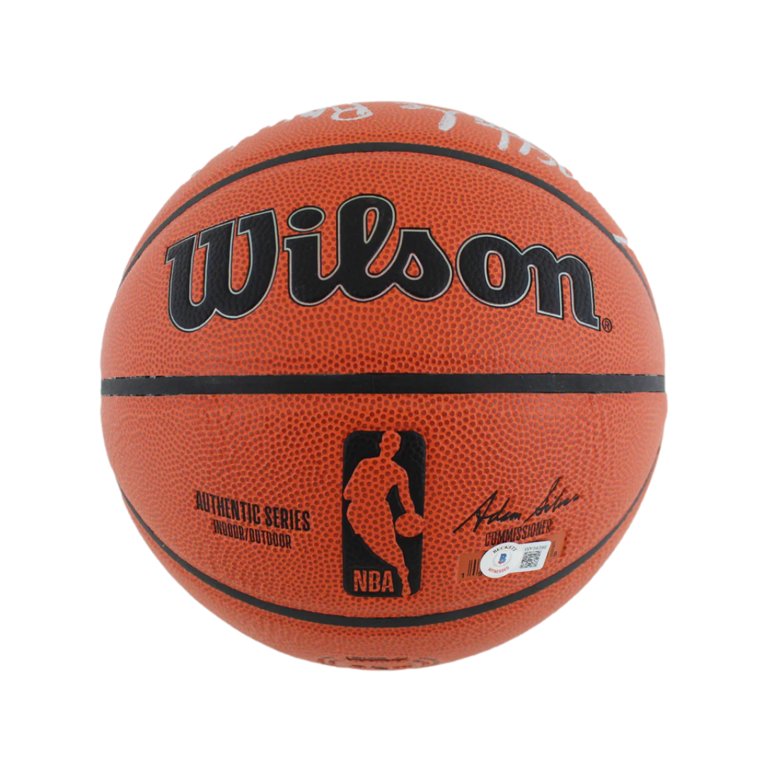 Larry Bird, Kevin McHale & Robert Parish Triple Signed Wilson Basketball with Beckett Witness